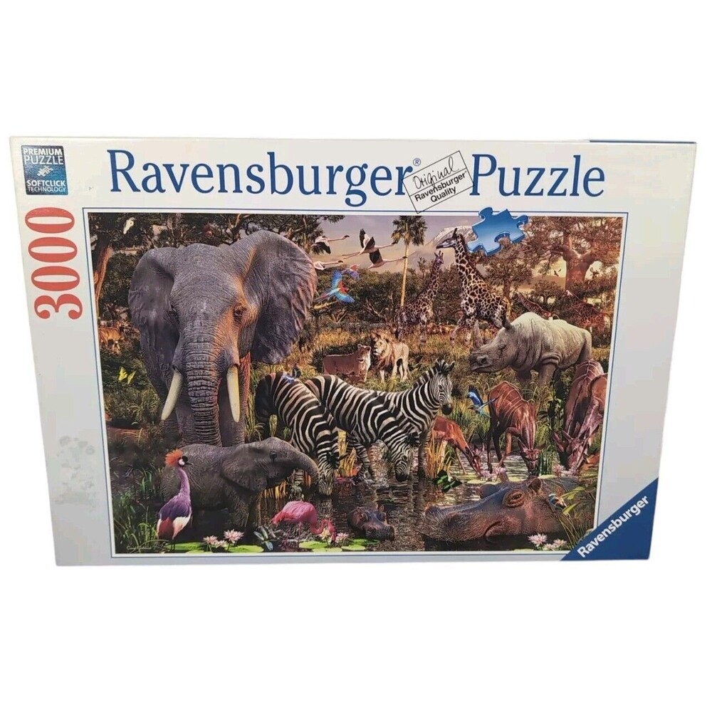 African Animals 3000 Piece Puzzle by Ravensburger NEW Unopened 48" x 32"